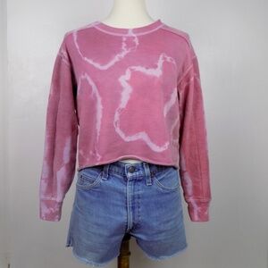 tie dye dip dye ombre crop top long sleeve vintage